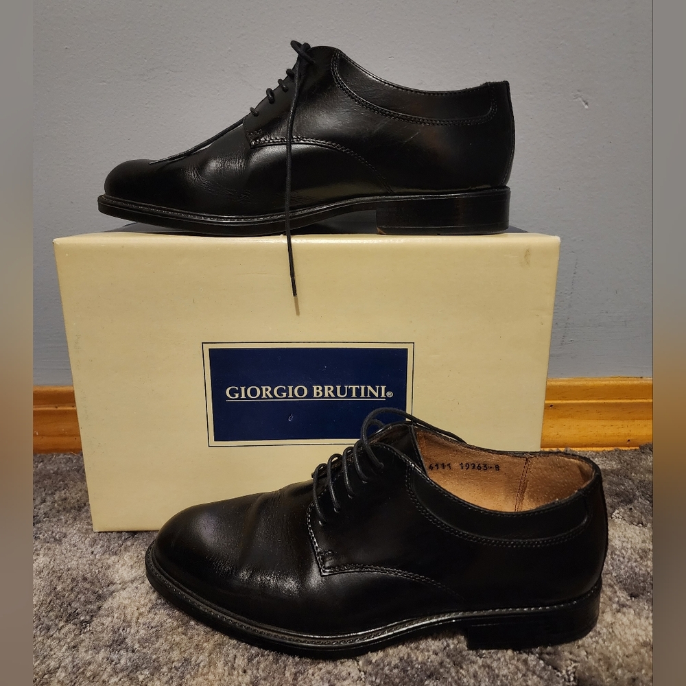 Giorgio Brutini Black Leather Men's Dress Shoes Size 10.5 - Picture 8 of 13